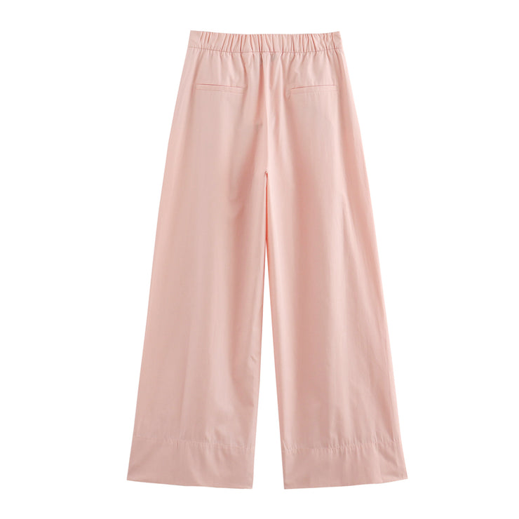 light pink zara wrap around top gartered wide leg pants matching outfit sets coordinates side pockets zipped on the side sleeveless v neck top straight cut trousers everyday zara h&m uniqlo mango 