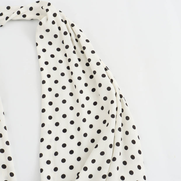 black white polka dot halter new year dress sexy cocktail women's clothing long maxi dress cute h&m zara uniqlo casual everyday style outfit 